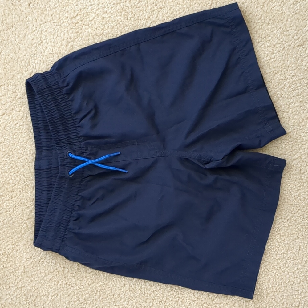 Big Boys Old Navy Solid Blue Swimming Trunks (Size 10/12)